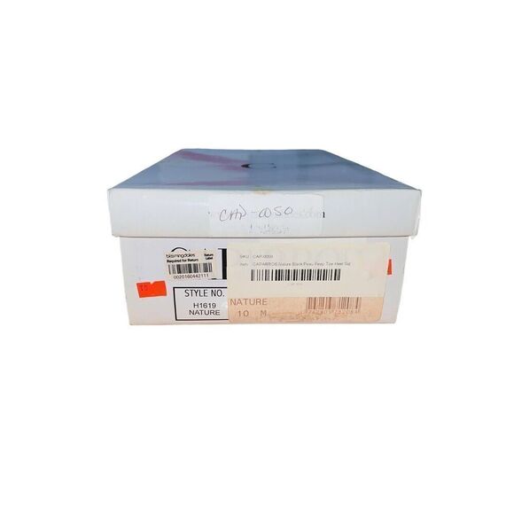 Caparros Nature Black Beaded Peau Peep Toe Heel Size Womens Size 10 GREAT CONDIT - Picture 13 of 13